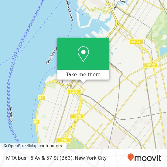MTA bus - 5 Av & 57 St (B63) map