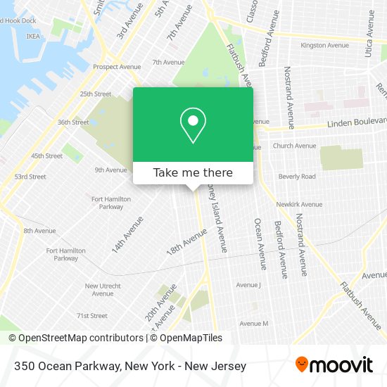 350 Ocean Parkway map