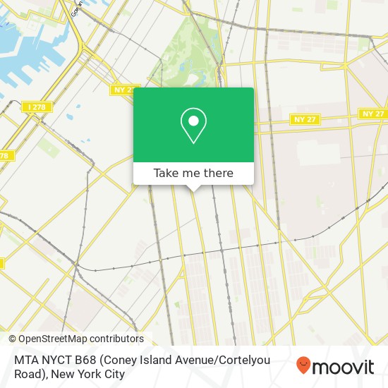 MTA NYCT B68 (Coney Island Avenue / Cortelyou Road) map