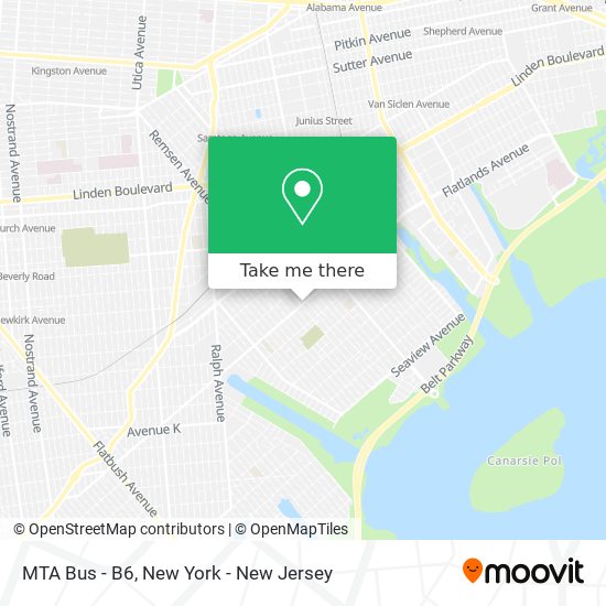 MTA Bus - B6 map