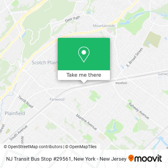 Mapa de NJ Transit Bus Stop #29561