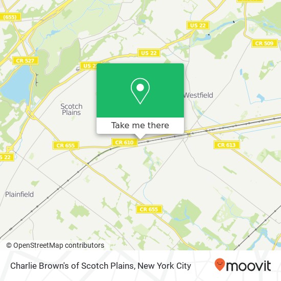 Charlie Brown's of Scotch Plains map
