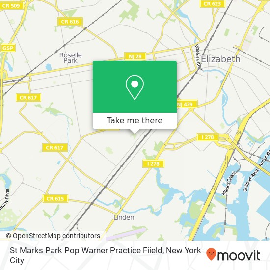 St Marks Park Pop Warner Practice Fiield map