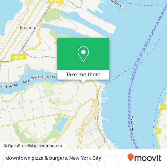 Mapa de downtown pizza & burgers