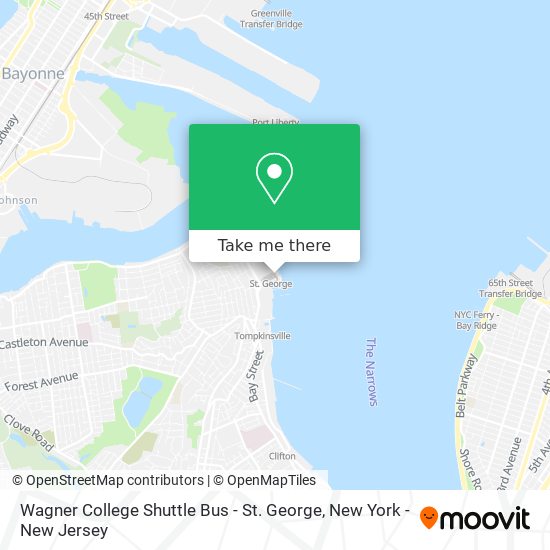 Mapa de Wagner College Shuttle Bus - St. George