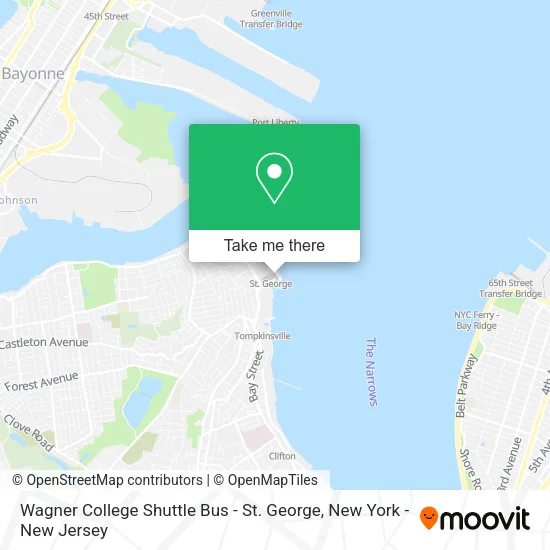 Wagner College Shuttle Bus - St. George map