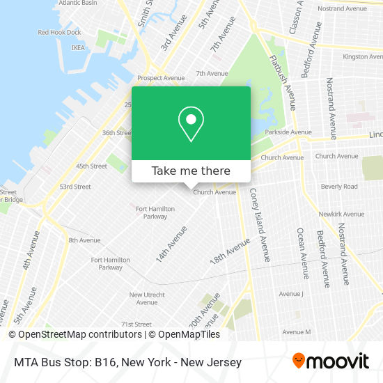 Mapa de MTA Bus Stop: B16