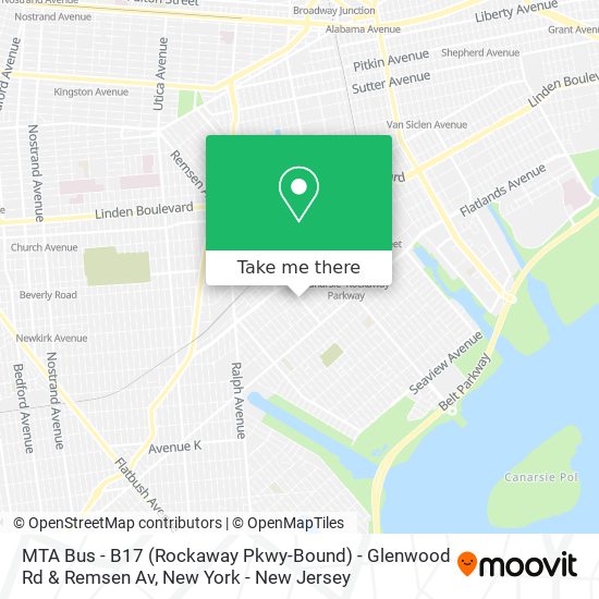 MTA Bus - B17 (Rockaway Pkwy-Bound) - Glenwood Rd & Remsen Av map
