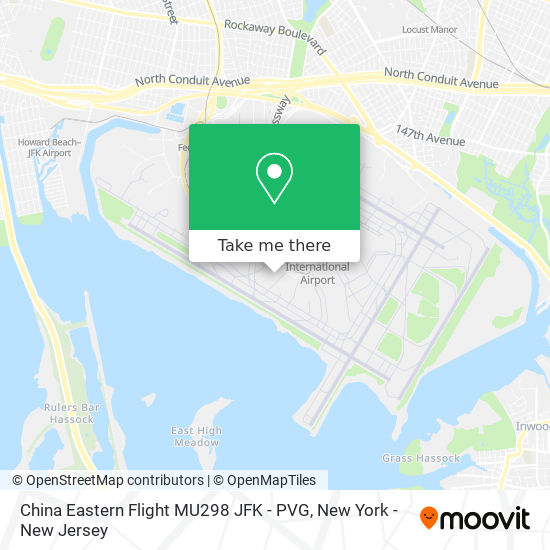 China Eastern Flight MU298 JFK - PVG map
