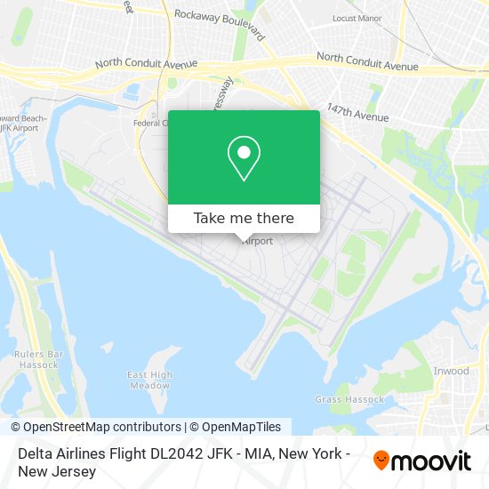 Mapa de Delta Airlines Flight DL2042 JFK - MIA