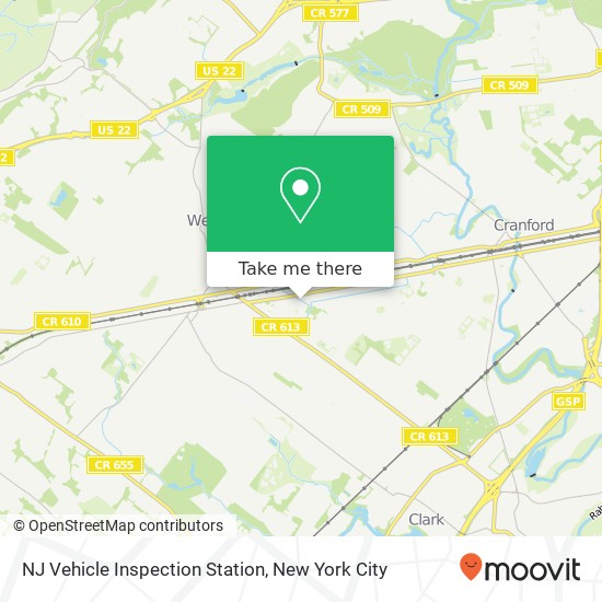 NJ Vehicle Inspection Station map