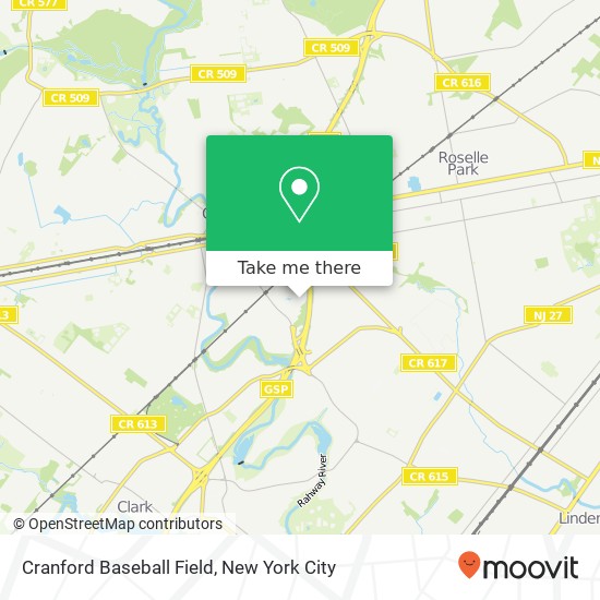 Mapa de Cranford Baseball Field