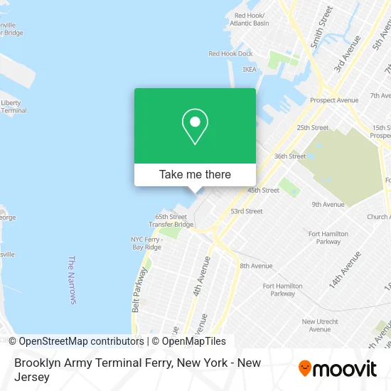 Brooklyn Army Terminal Ferry map