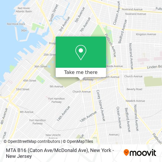 MTA B16 (Caton Ave / McDonald Ave) map