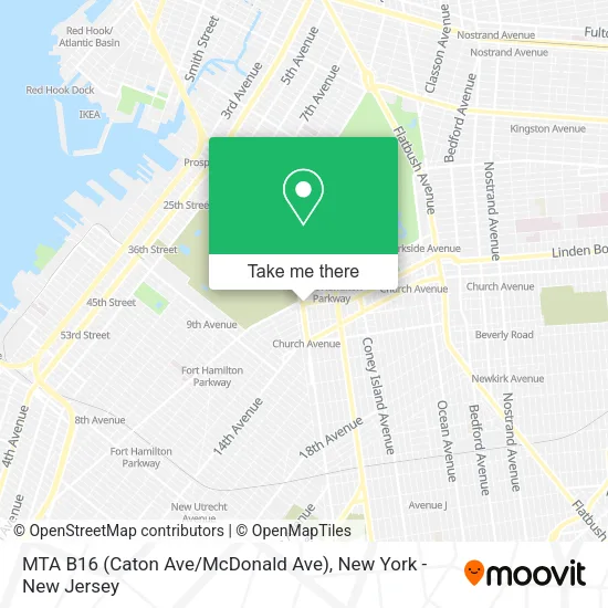 MTA B16 (Caton Ave / McDonald Ave) map