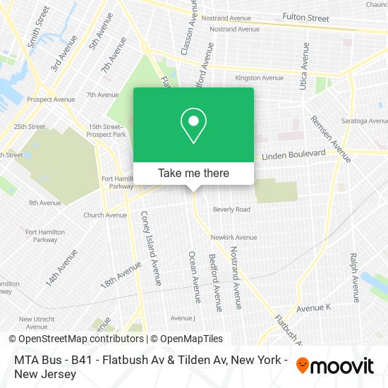 MTA Bus - B41 - Flatbush Av & Tilden Av map