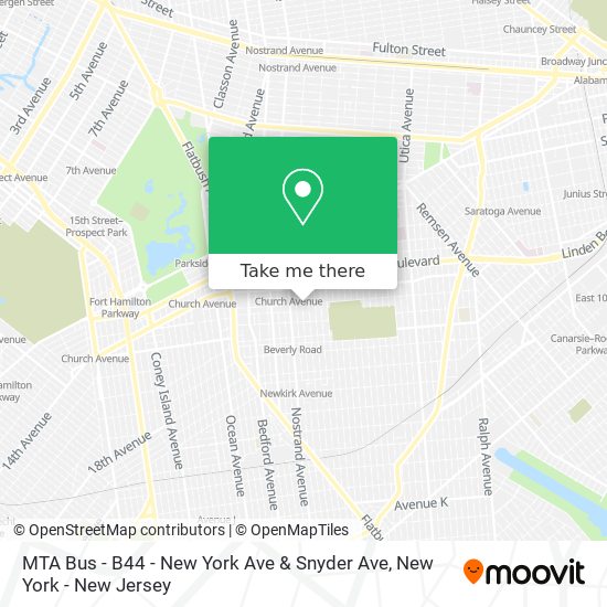 MTA Bus - B44 - New York Ave & Snyder Ave map