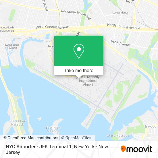 NYC Airporter - JFK Terminal 1 map
