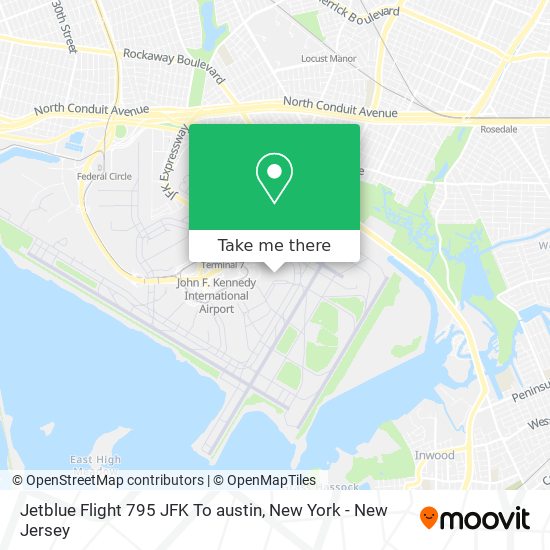 Jetblue Flight 795 JFK To austin map