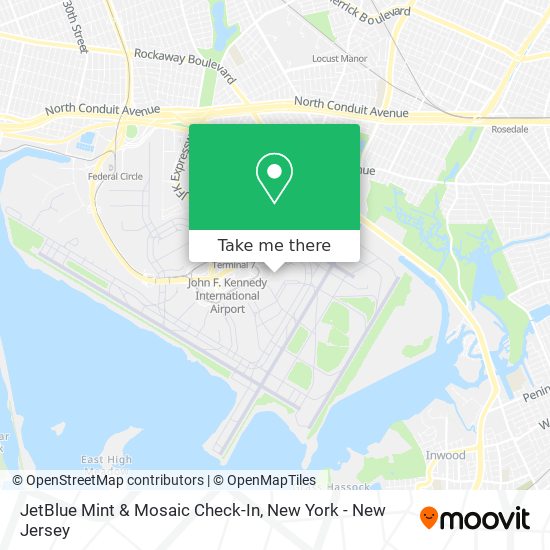 JetBlue Mint & Mosaic Check-In map