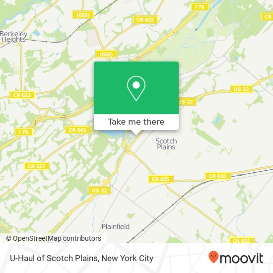 U-Haul of Scotch Plains map