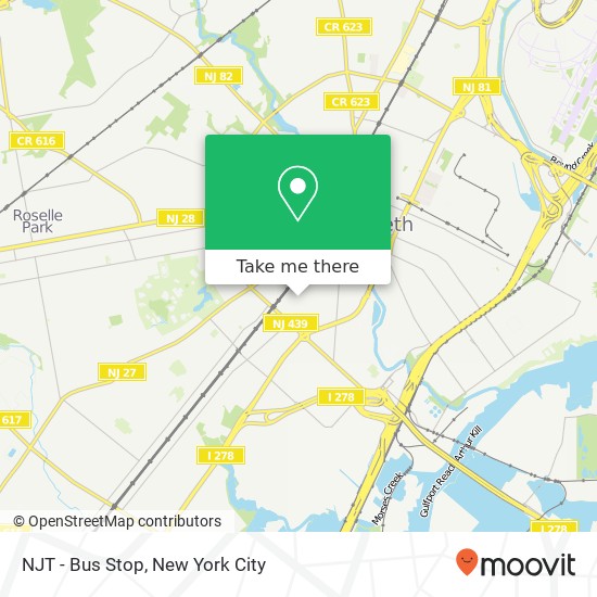 Mapa de NJT - Bus Stop