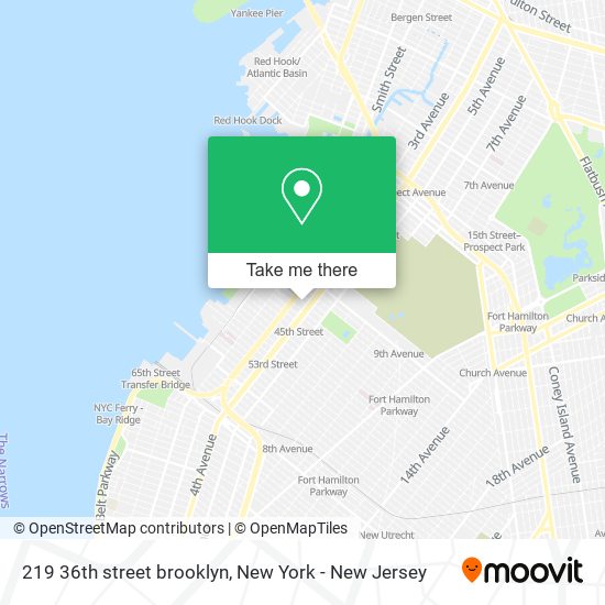 Mapa de 219 36th street brooklyn