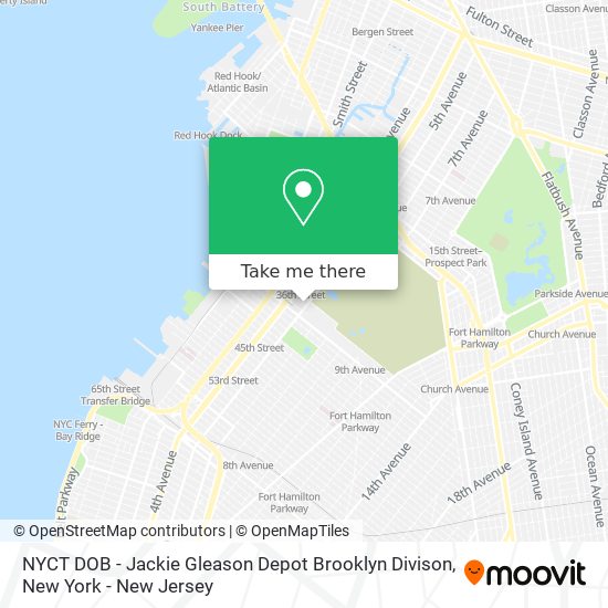 NYCT DOB - Jackie Gleason Depot Brooklyn Divison map
