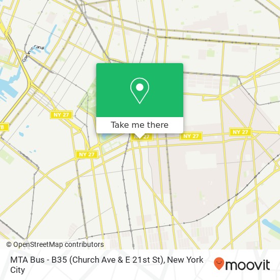MTA Bus - B35 (Church Ave &  E 21st St) map