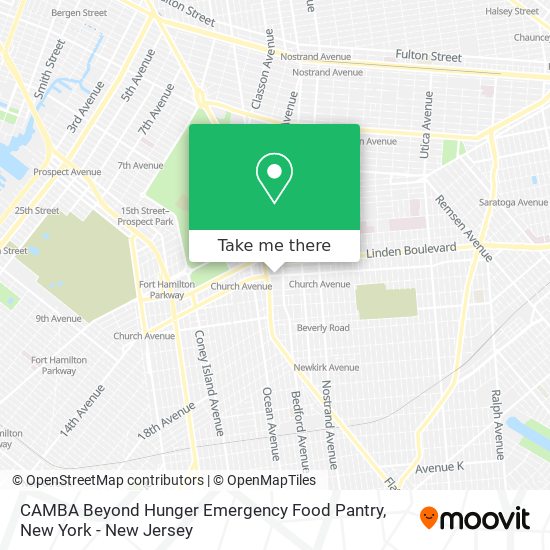 CAMBA Beyond Hunger Emergency Food Pantry map