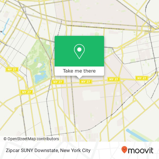 Zipcar SUNY Downstate map