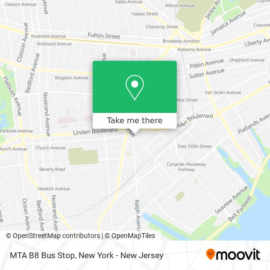 MTA B8 Bus Stop map
