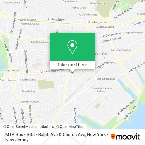 MTA Bus - B35 - Ralph Ave & Church Ave map