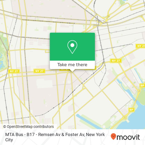 MTA Bus - B17 - Remsen Av & Foster Av map