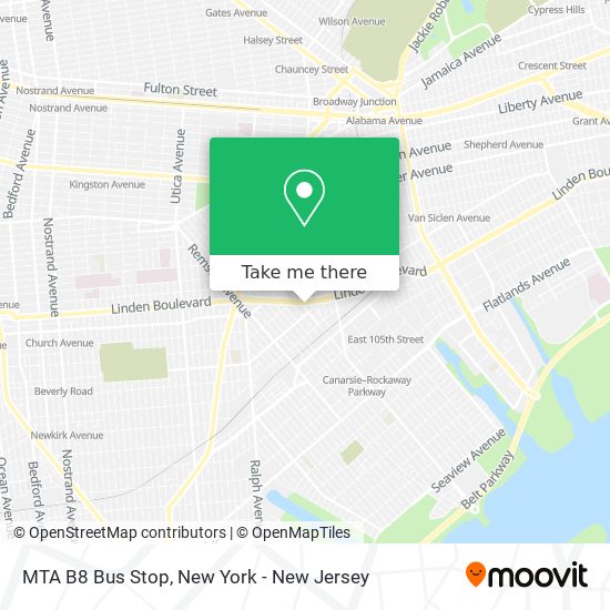 MTA B8 Bus Stop map