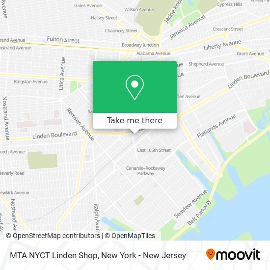 Mapa de MTA NYCT Linden Shop