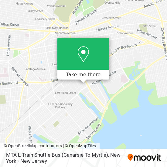 MTA L Train Shuttle Bus (Canarsie To Myrtle) map