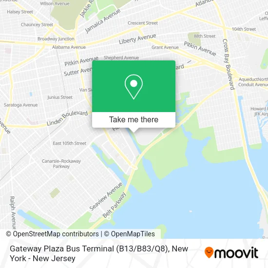 Gateway Plaza Bus Terminal (B13 / B83 / Q8) map