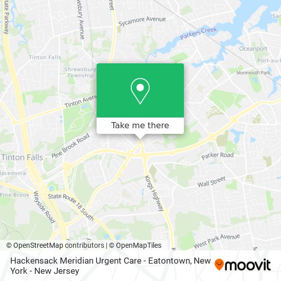 Hackensack Meridian Urgent Care - Eatontown map