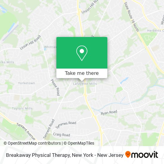 Breakaway Physical Therapy map