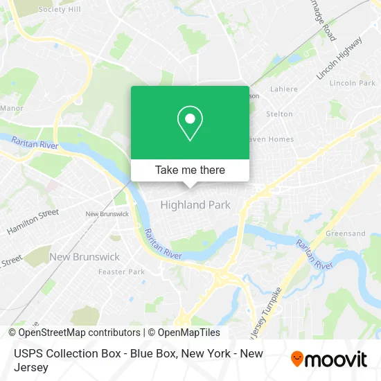 Mapa de USPS Collection Box - Blue Box