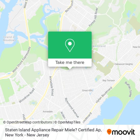 Mapa de Staten Island Appliance Repair Miele? Certified Ap