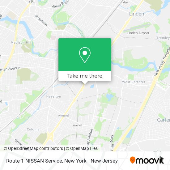 Mapa de Route 1 NISSAN Service