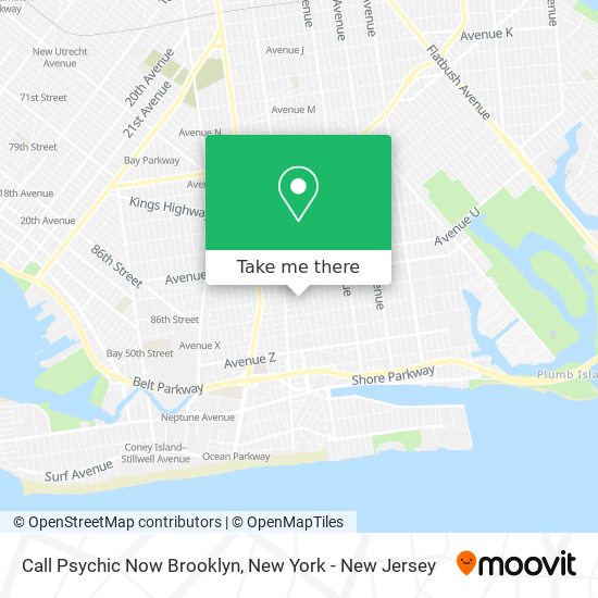 Call Psychic Now Brooklyn map