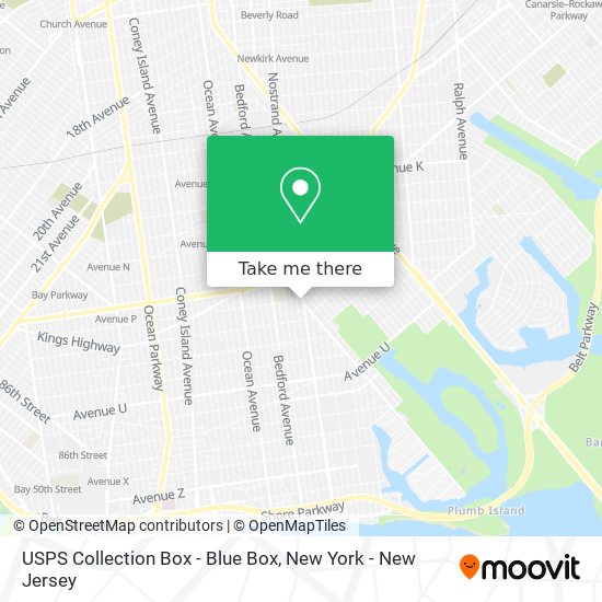 USPS Collection Box - Blue Box map