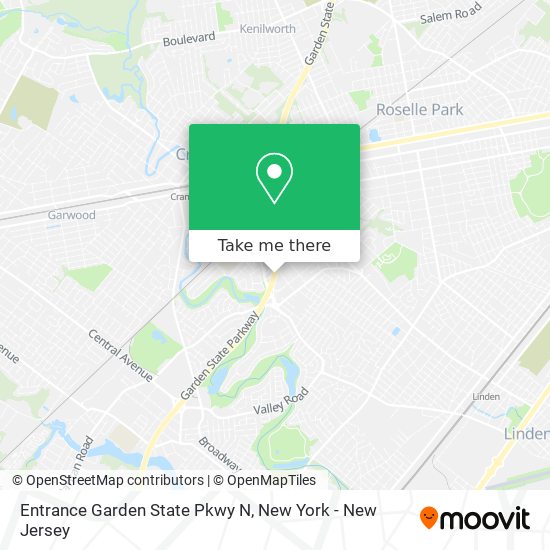 Entrance Garden State Pkwy N map