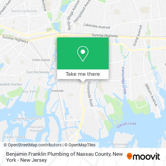 Benjamin Franklin Plumbing of Nassau County map