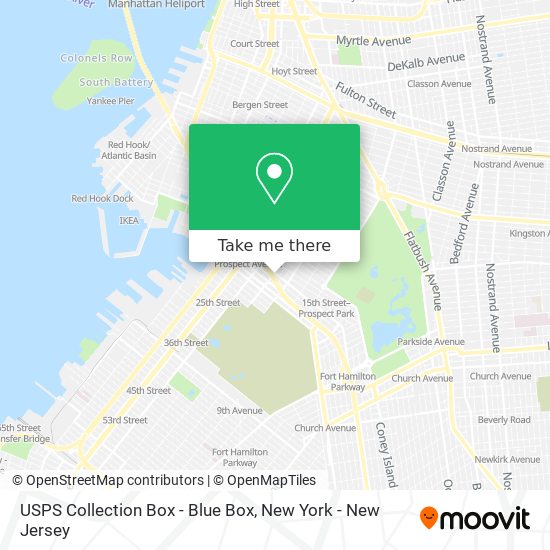 Mapa de USPS Collection Box - Blue Box