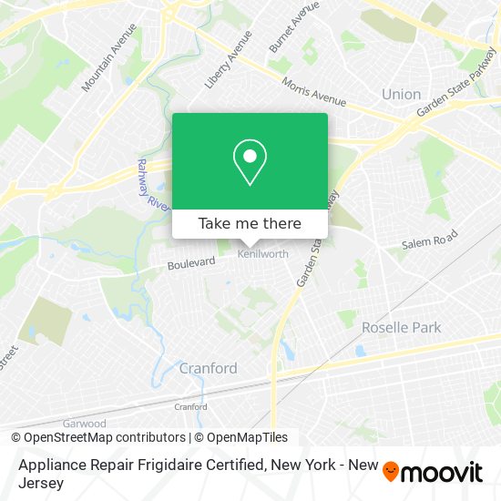 Appliance Repair Frigidaire Certified map