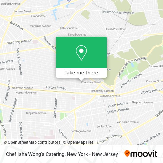 Chef Isha Wong's Catering map